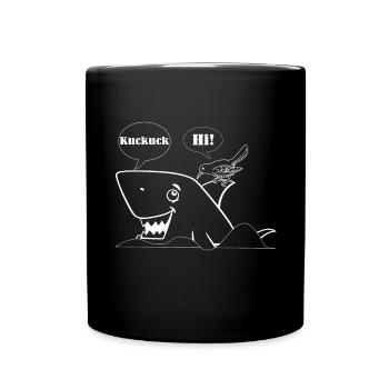 Kuckuck - Hai - Tasse einfarbig - Schwarz - Vorne