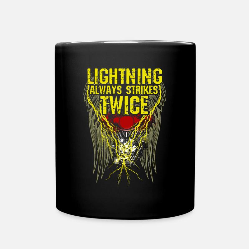 V-Twin Motorcycle Biker Motorcyclist Gift - Full Colour Mug - black