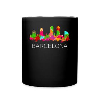 Barcelona - Tasse einfarbig - Schwarz - Vorne