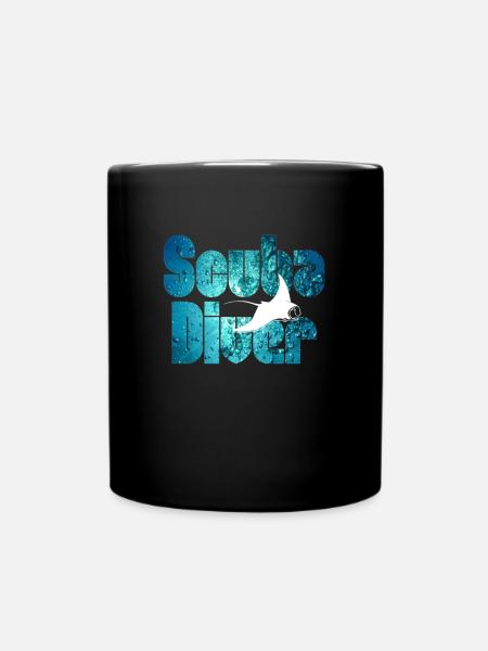 Scuba Diver - Rochen - Tasse einfarbig - Schwarz