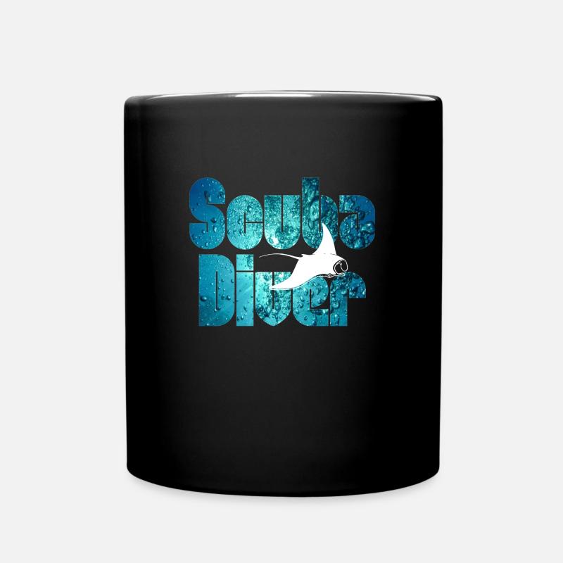 Scuba Diver - Rochen - Tasse einfarbig - Schwarz