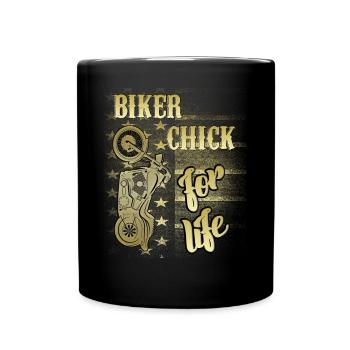 cadeau motard femme motard moto femme - Mug uni - noir - Devant