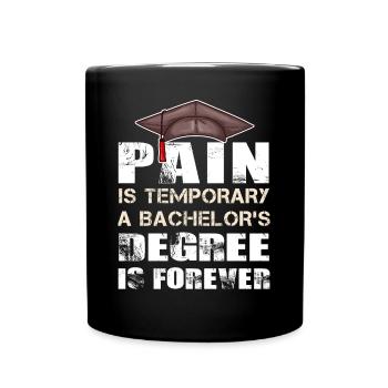 La douleur est temporaire, un baccalauréat est pour toujours - Mug uni - noir - Devant
