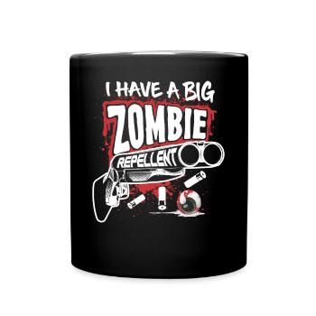Zombie Repellent Halloween Lustige Gun Art Dark - Tasse einfarbig - Schwarz - Vorne