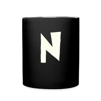 Lettre n - Mug uni - noir - Devant