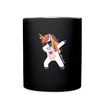 Dapping de lunettes de soleil licorne et cœur - Mug uni - noir - Devant