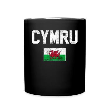 Drapeau du Pays de Galles Vintage - Mug uni - noir - Devant