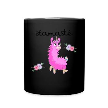 Lamaste - Lama und Einhorn in einem - Tasse einfarbig - Schwarz - Vorne