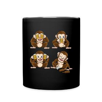 Lustig Affe Craft Bier Kritik Hobbybrauer Saufen - Tasse einfarbig - Schwarz - Vorne
