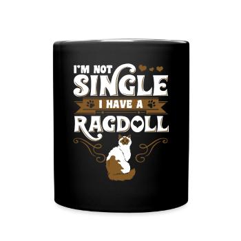Ragdoll Katze Haustier - Tasse einfarbig - Schwarz - Vorne
