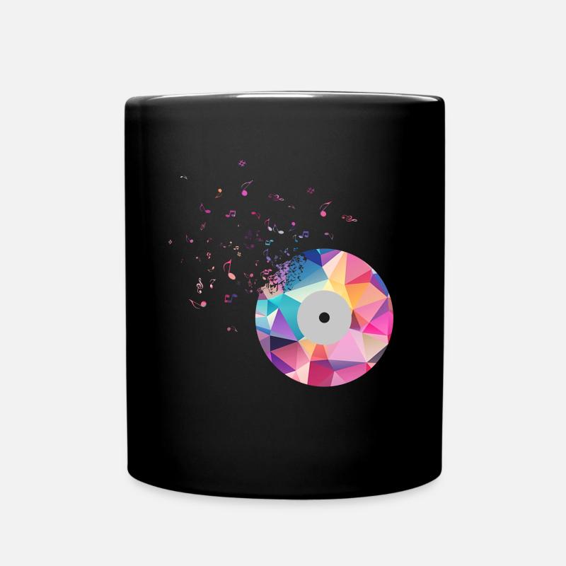 Music CD Music Note - Full Colour Mug - black