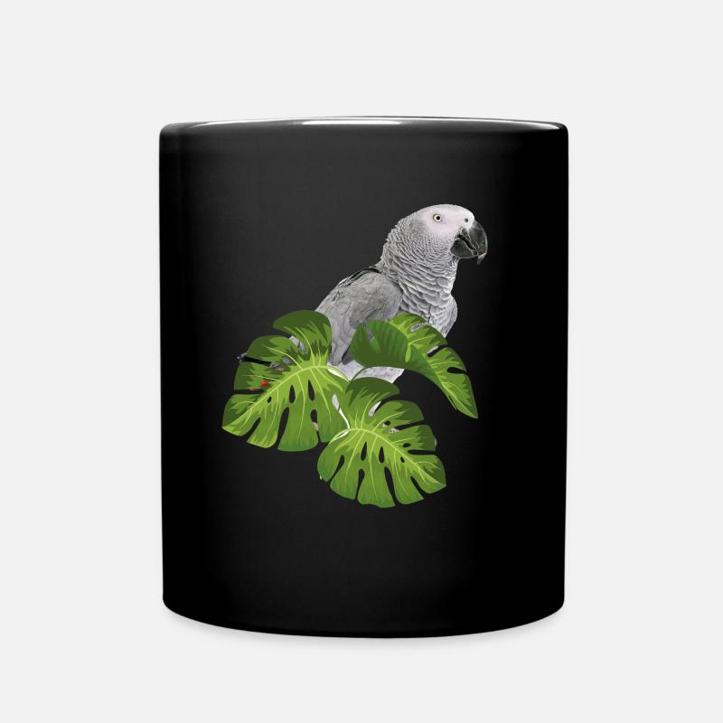 Graupapagei Papagei - Tasse einfarbig - Schwarz