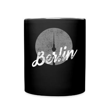 Vintage Fernsehturm Berlin - Tasse einfarbig - Schwarz - Vorne