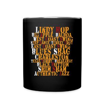 Swing dance - Lindy hop, Balboa, Blues, Charleston - Tasse einfarbig - Schwarz - Vorne