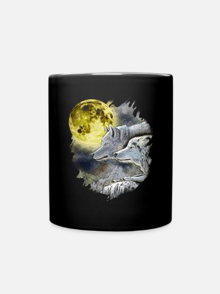Loup Fantaisie Loups fantaisie - Mug uni - noir