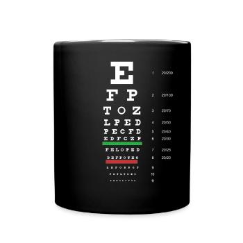 Snellen Eye Chart - Full Colour Mug - black - Front