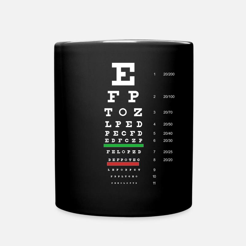 Snellen Eye Chart - Full Colour Mug - black