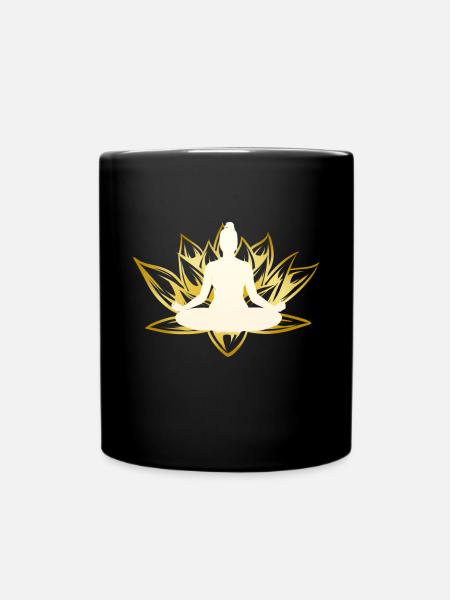 NAMASTE YOGA Lotus Méditation Bouddha Fleur De Lotus - Mug uni - noir