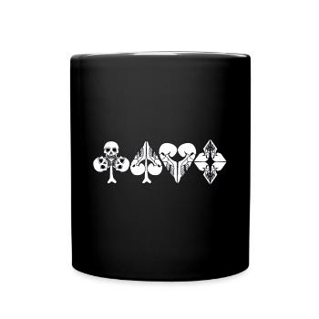 Croix spade cœur vérifier comme un crâne - Mug uni - noir - Devant