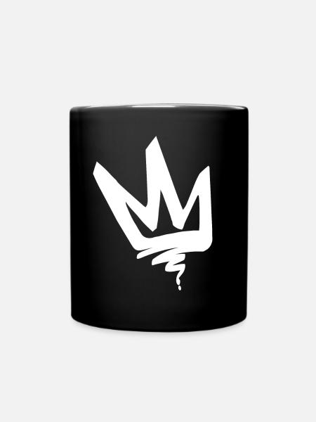 crown day white - Full Colour Mug - black