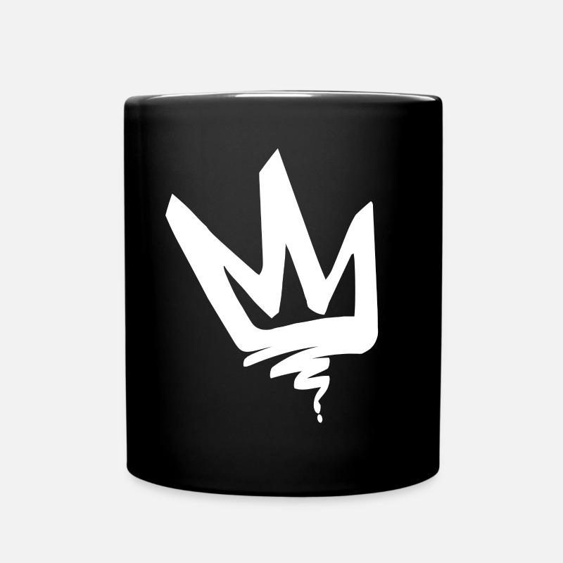 crown day white - Full Colour Mug - black