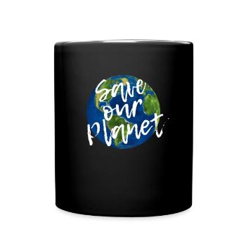 Save Our Planet - Tasse einfarbig - Schwarz - Vorne