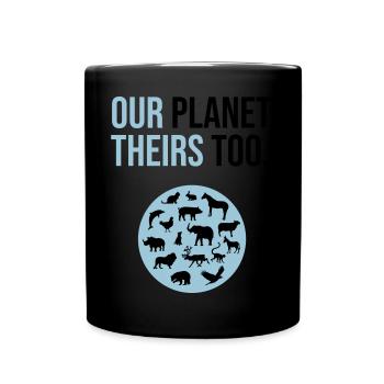 Tierschutz - Tasse einfarbig - Schwarz - Vorne