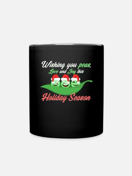 Weihnachten Erbsen - Tasse einfarbig - Schwarz