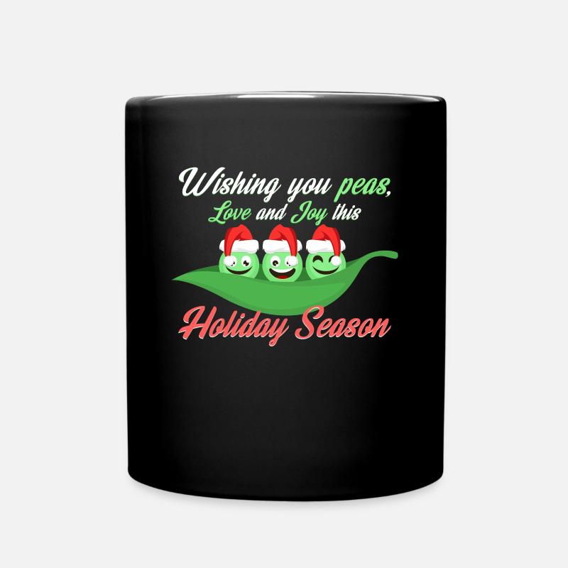 Weihnachten Erbsen - Tasse einfarbig - Schwarz