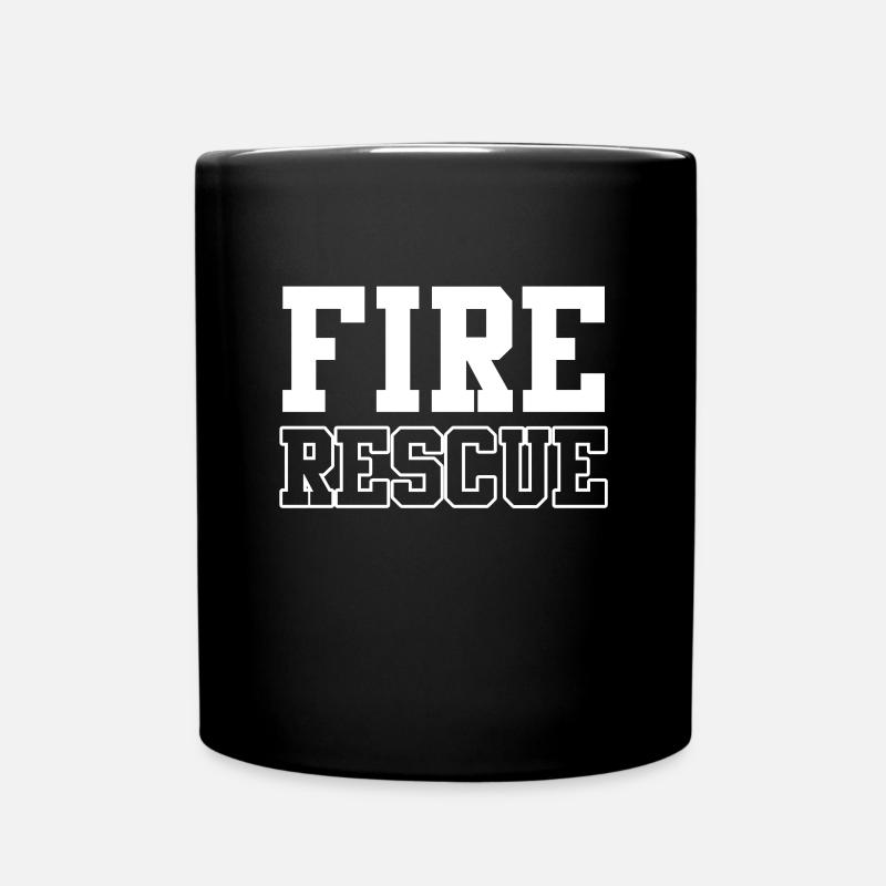 Fire Rescue Fireman - Full Colour Mug - black