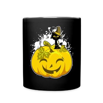 Citrouille d'halloween citrouille d'halloween citrouille d'halloween - Mug uni - noir - Devant