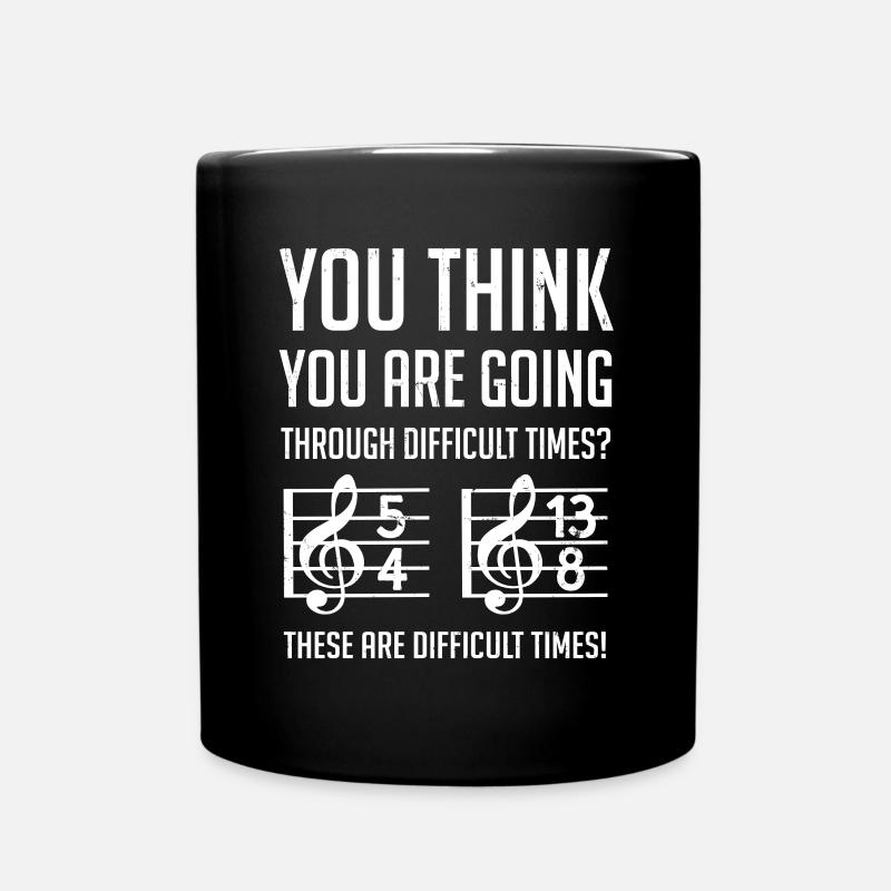 Difficult Times Gift for Musicians - Full Colour Mug - black