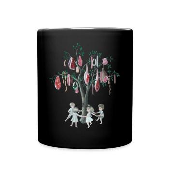 The Meat Tree - Art for Animal Rights - Full Colour Mug - black - Front