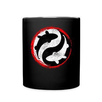 Koi Ying Yang - Tasse einfarbig - Schwarz - Vorne