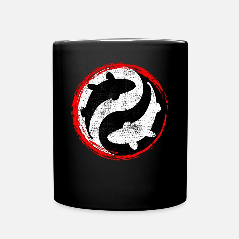 Koi Ying Yang - Tasse einfarbig - Schwarz