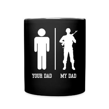 Mein Vater ist Soldat - Tasse einfarbig - Schwarz - Vorne