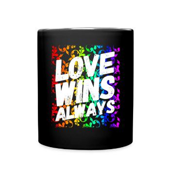 L'amour gagne toujours - Mug uni - noir - Devant