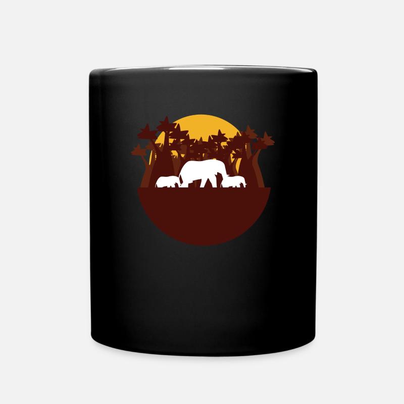 Elefanten Afrika - Tasse einfarbig - Schwarz