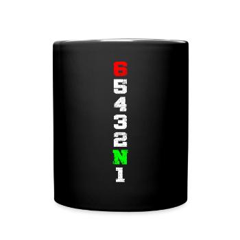 Motorrad Gangschaltung - Tasse einfarbig - Schwarz - Vorne