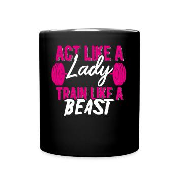 Tee-shirt d'entraînement de remise en forme fitness - Mug uni - noir - Devant