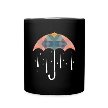 Polygon Kunst Regenschirm Bunt Regen - Tasse einfarbig - Schwarz - Vorne