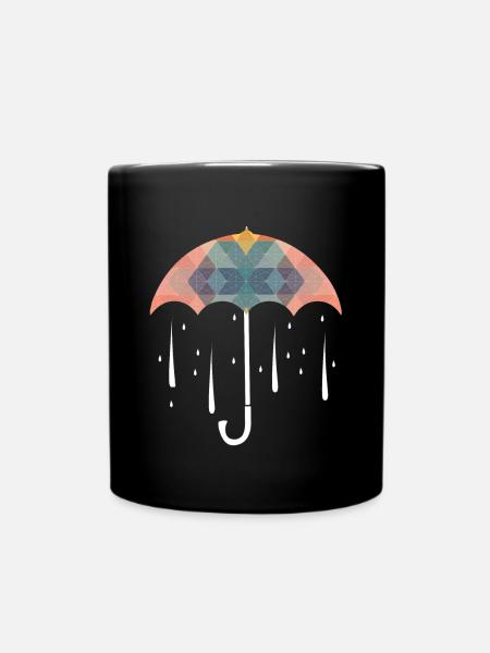 Parapluie d'art polygone pluie colorée - Mug uni - noir