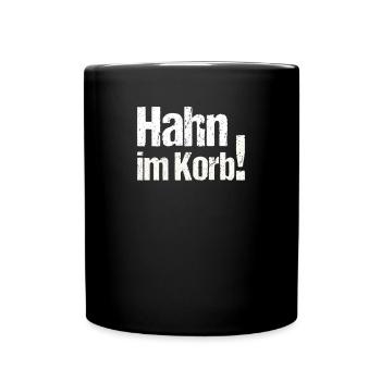 Hahn im korb - Tasse einfarbig - Schwarz - Vorne