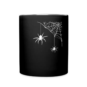 Spinne - Spinnennetz - Tasse einfarbig - Schwarz - Vorne