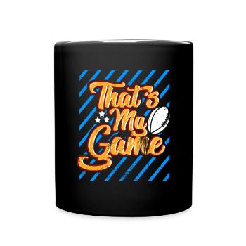 Das ist mein Spiel American Football Tight End - Tasse einfarbig - Schwarz - Vorne