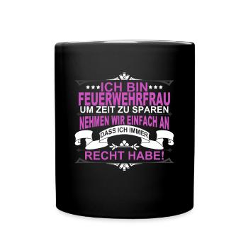 Idée cadeau femme pompier - Mug uni - noir - Devant