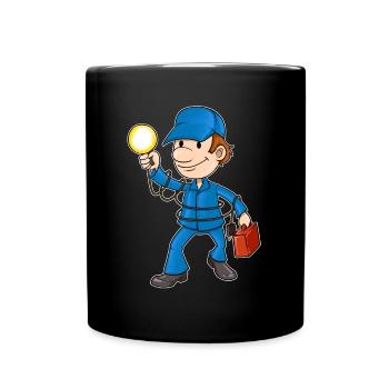 Electrician Electricity Gift Electricity Occupation Volt - Full Colour Mug - black - Front