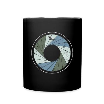 Weihnachten Fotografie Linse Geschenk Kamera - Tasse einfarbig - Schwarz - Vorne