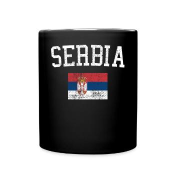 Serbien - Tasse einfarbig - Schwarz - Vorne