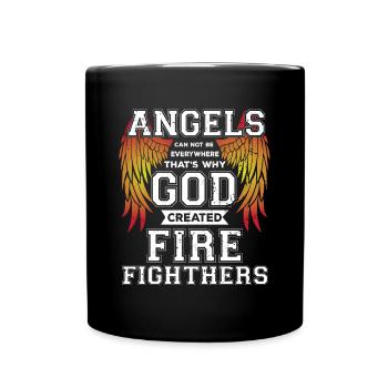 Fire Angel Shirt for Fire Fighters - Tasse einfarbig - Schwarz - Vorne